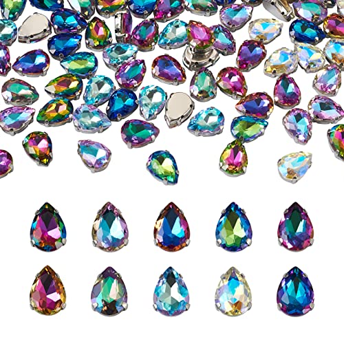 Cheriswelry 100 Stück facettierte Glassteine in Tropfenform zum Aufnähen, für Kleider, Kleidung, Schuhe, Taschen, Dekorationen Cheriswelry 100 Stück facettierte Glassteine in Tropfenform zum Aufnähen, für Kleider, Kleidung, Schuhe, Taschen, Dekorationen von Cheriswelry