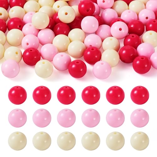 Cheriswelry 100 Stück undurchsichtige Acrylperlen, 12 mm, runde Acrylperlen, Blasen, Bastelperlen für Halsketten, Armbänder, Ohrringe, Schlüsselanhänger, Schmuckherstellung, Dunkelrosa Cheriswelry 100 Stück undurchsichtige Acrylperlen, 12 mm, runde Acrylperlen, Blasen, Bastelperlen für Halsketten, Armbänder, Ohrringe, Schlüsselanhänger, Schmuckherstellung, Dunkelrosa von Cheriswelry
