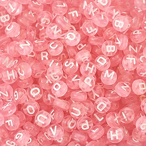 Cheriswelry Transparente Acryl-Alphabet-Perlen, 7 mm, rosa, flache runde Scheibe, A-Z, Buchstaben-Abstandshalter, Charms für Schmuck, Armband, Schlüsselanhänger, 1000 Stück Cheriswelry Transparente Acryl-Alphabet-Perlen, 7 mm, rosa, flache runde Scheibe, A-Z, Buchstaben-Abstandshalter, Charms für Schmuck, Armband, Schlüsselanhänger, 1000 Stück von Cheriswelry