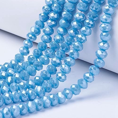 Cheriswelry 12 Stränge Facettierte Rondelle Glasperlen Galvanisiert Abacus Kristallperlen Perlglanz Überzogene Glasabstandshalter Perlen für Schmuckherstellung, Tiefes Himmelblau Cheriswelry 12 Stränge Facettierte Rondelle Glasperlen Galvanisiert Abacus Kristallperlen Perlglanz Überzogene Glasabstandshalter Perlen für Schmuckherstellung, Tiefes Himmelblau von Cheriswelry