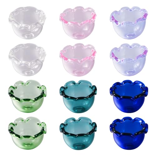 Cheriswelry 12 Stück Glockenblumen-Glasperlenkappen, Blumen-Glasperlen, Endkappe, Multi-Petal-Abstandshalter für DIY-Schmuck, Halsketten, Ohrringe von Cheriswelry