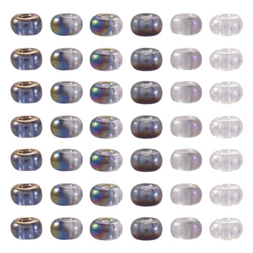 Cheriswelry 120 g 8/0 Glas-Rocailles, halbrundbeschichtet, Mini-Glasperlen, zweifarbig, Abstandshalter für Schmuckherstellung von Cheriswelry