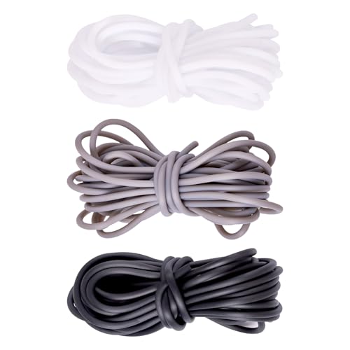 Cheriswelry 15 m Hohlrohr-Gummischlauch, 3 mm, Strickschnur, Barbierschnur, Maschenschutz für Schmuckherstellung, Armband, Halskette, Memory-Draht von Cheriswelry