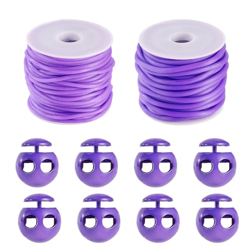Cheriswelry 15 mm Hohlrohr-Gummikordel mit Schlössern, 2 mm röhrenförmiger Strickstichhalter, Kunststoff, Barbierseil für Schmuckherstellung, DIY, Armband, Handwerk, Nadelspitzenschutz, Perlen, Lila Cheriswelry 15 mm Hohlrohr-Gummikordel mit Schlössern, 2 mm röhrenförmiger Strickstichhalter, Kunststoff, Barbierseil für Schmuckherstellung, DIY, Armband, Handwerk, Nadelspitzenschutz, Perlen, Lila von Cheriswelry