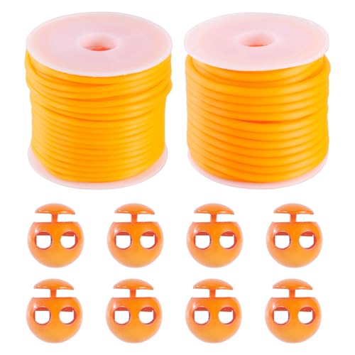 Cheriswelry 15 mm Hohlrohr-Gummikordel mit Schlössern, 2 mm röhrenförmiger Strickstichhalter, Kunststoff, Friseurseil für Schmuckherstellung, DIY, Armband, Handwerk, Nadelspitzenschutz, Perlen, Orange Cheriswelry 15 mm Hohlrohr-Gummikordel mit Schlössern, 2 mm röhrenförmiger Strickstichhalter, Kunststoff, Friseurseil für Schmuckherstellung, DIY, Armband, Handwerk, Nadelspitzenschutz, Perlen, Orange von Cheriswelry