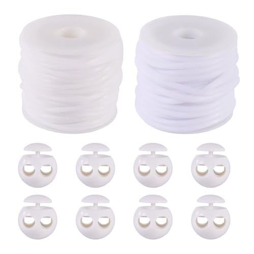 Cheriswelry 15 mm hohle Rohr-Gummikordel mit Schlössern, 2 mm röhrenförmiger Strickstichhalter, Kunststoff, Friseurseil für Schmuckherstellung, DIY, Armband, Handwerk, Nadelspitzenschutz, Perlen, Weiß Cheriswelry 15 mm hohle Rohr-Gummikordel mit Schlössern, 2 mm röhrenförmiger Strickstichhalter, Kunststoff, Friseurseil für Schmuckherstellung, DIY, Armband, Handwerk, Nadelspitzenschutz, Perlen, Weiß von Cheriswelry