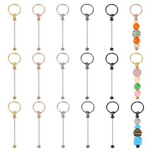 Cheriswelry 15 x Perlen-Schlüsselanhänger-Stangen, Rohlinge, Eisen, Metall, Schlüsselring-Verschlüsse, abnehmbare Perlen-Schlüsselanhänger für Schmuckherstellung, 112 mm Cheriswelry 15 x Perlen-Schlüsselanhänger-Stangen, Rohlinge, Eisen, Metall, Schlüsselring-Verschlüsse, abnehmbare Perlen-Schlüsselanhänger für Schmuckherstellung, 112 mm von Cheriswelry