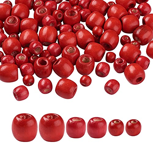 Cheriswelry 150 Stück Großes Loch Rote Runde Barrel Holzperlen Naturholz Europäische Rondelle Säule Lose Perlen Abstandshalter für Makramee-Schmuck-Armband-Handwerksherstellung Cheriswelry 150 Stück Großes Loch Rote Runde Barrel Holzperlen Naturholz Europäische Rondelle Säule Lose Perlen Abstandshalter für Makramee-Schmuck-Armband-Handwerksherstellung von Cheriswelry