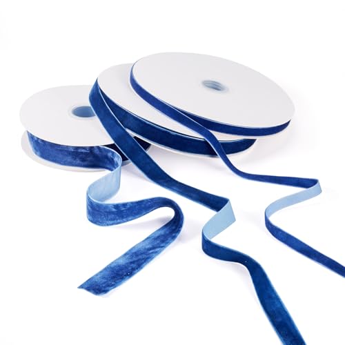 Cheriswelry 20 m Samtbänder, einseitig, Choker, Basteln, Stoffbesatz für selbstgemachte Partygeschenke, Heimdekoration, Vintage, elegante Schleifen, Geschenkverpackung, Haargummi, Blau Cheriswelry 20 m Samtbänder, einseitig, Choker, Basteln, Stoffbesatz für selbstgemachte Partygeschenke, Heimdekoration, Vintage, elegante Schleifen, Geschenkverpackung, Haargummi, Blau von Cheriswelry