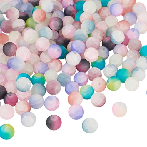 Cheriswelry 200 Stück, 10 mm, zweifarbige Glasperlen, Farbverlauf, mattiert, rund, matt, Abstandshalter, Großpackung für DIY-Schmuckherstellung, Halsketten, Armbänder, Bastelbedarf Cheriswelry 200 Stück, 10 mm, zweifarbige Glasperlen, Farbverlauf, mattiert, rund, matt, Abstandshalter, Großpackung für DIY-Schmuckherstellung, Halsketten, Armbänder, Bastelbedarf von Cheriswelry