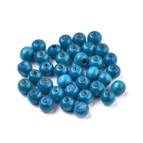 Cheriswelry 200 Stück 8 mm natürlich gefärbte Holzperlen, runde Kugeln, Abstandshalter, lose Perlen für Schmuckherstellung, Loch: 2 mm von Cheriswelry