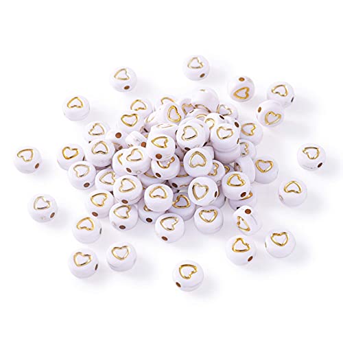Cheriswelry 200 Stück Acryl flach rund Herz Perlen 7 mm Pony Disc Coin lose Spacer Perlen für Schmuck Armband Herstellung Loch: 1,5 mm Cheriswelry 200 Stück Acryl flach rund Herz Perlen 7 mm Pony Disc Coin lose Spacer Perlen für Schmuck Armband Herstellung Loch: 1,5 mm von Cheriswelry