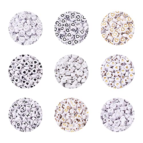 Cheriswelry Acrylperlen in Herzform, Alphabet-Perlen in Herzform, mit Buchstaben A-Z, lose Perlen, flach, rund, mit Herzmuster, Perlen für Schmuck- und Armbandherstellung, 2100 Stück Cheriswelry Acrylperlen in Herzform, Alphabet-Perlen in Herzform, mit Buchstaben A-Z, lose Perlen, flach, rund, mit Herzmuster, Perlen für Schmuck- und Armbandherstellung, 2100 Stück von Cheriswelry