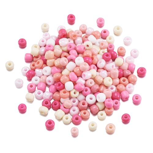 Cheriswelry 2453 Stück undurchsichtige Glasperlen, 4 mm, runde Rocailles, kleine Pony-Perlen, Mini-Abstandshalter für Schmuckherstellung, Hot Pink Cheriswelry 2453 Stück undurchsichtige Glasperlen, 4 mm, runde Rocailles, kleine Pony-Perlen, Mini-Abstandshalter für Schmuckherstellung, Hot Pink von Cheriswelry
