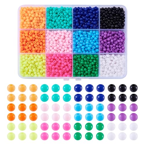 Cheriswelry 2590 Stück 4 mm undurchsichtige, sortierte Acrylperlen, 12 Farben, Rocailles-Perlen mit Aufbewahrungsbox, mehrfarbiges Set, kleine Abstandshalter, Großpackung für Schmuckherstellung Cheriswelry 2590 Stück 4 mm undurchsichtige, sortierte Acrylperlen, 12 Farben, Rocailles-Perlen mit Aufbewahrungsbox, mehrfarbiges Set, kleine Abstandshalter, Großpackung für Schmuckherstellung von Cheriswelry