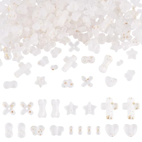 Cheriswelry 272 Stück undurchsichtige Acryl-Perlen-Set, Herzform, matte Folie, Liebesperlenanhänger, Schmetterling, Erdnuss, Endkappen, Großpackung für DIY-Schmuckherstellung, Bastelbedarf, Weiß Cheriswelry 272 Stück undurchsichtige Acryl-Perlen-Set, Herzform, matte Folie, Liebesperlenanhänger, Schmetterling, Erdnuss, Endkappen, Großpackung für DIY-Schmuckherstellung, Bastelbedarf, Weiß von Cheriswelry