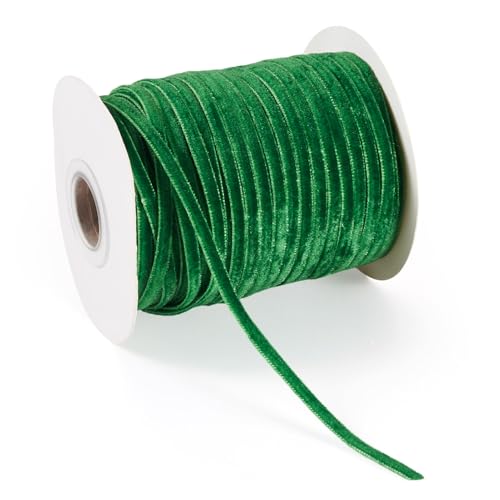 Cheriswelry 3–4 mm breites, einseitiges Samtband, 45 m lange Spule, Vintage-Samtstoff für Bastelarbeiten, Geschenkverpackungen, Hochzeitseinladungen, Brautsträuße, Partyzubehör, Grün Cheriswelry 3–4 mm breites, einseitiges Samtband, 45 m lange Spule, Vintage-Samtstoff für Bastelarbeiten, Geschenkverpackungen, Hochzeitseinladungen, Brautsträuße, Partyzubehör, Grün von Cheriswelry