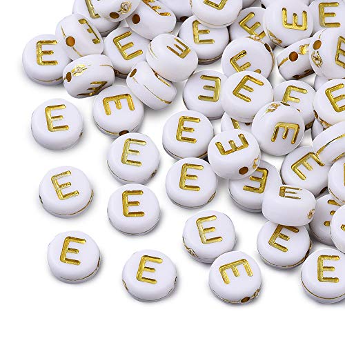 Cheriswelry 360 Stück 7 mm flache runde Acrylperlen Alphabet Buchstabe E lose Perlen Abstandshalter Charms Weißgold für Schmuck Armband Herstellung Cheriswelry 360 Stück 7 mm flache runde Acrylperlen Alphabet Buchstabe E lose Perlen Abstandshalter Charms Weißgold für Schmuck Armband Herstellung von Cheriswelry