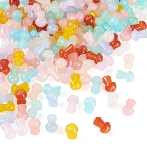 Cheriswelry 3D-Pilz-Glasperlen, 12 mm, undurchsichtig, niedlich, klein, bunt, für Schmuckherstellung, Party, Armband, Heimdekoration, 180 Stück Cheriswelry 3D-Pilz-Glasperlen, 12 mm, undurchsichtig, niedlich, klein, bunt, für Schmuckherstellung, Party, Armband, Heimdekoration, 180 Stück von Cheriswelry