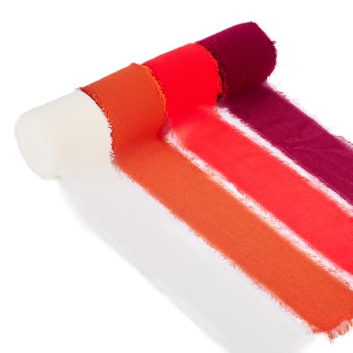 Cheriswelry 4 Rollen handgefertigte, ausgefranste Fransenbänder, 38 mm Rand, Chiffon, cremiger Stoff, Bündel für Geschenkverpackungen, Hochzeitseinladungen, Brautsträuße, Urlaubsdekoration Cheriswelry 4 Rollen handgefertigte, ausgefranste Fransenbänder, 38 mm Rand, Chiffon, cremiger Stoff, Bündel für Geschenkverpackungen, Hochzeitseinladungen, Brautsträuße, Urlaubsdekoration von Cheriswelry