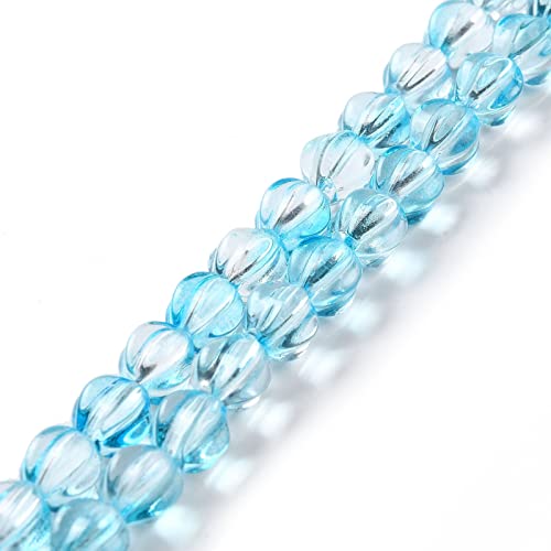 Cheriswelry 5 Stränge, zweifarbig, transparente Glasperlen, Kristallperlen, lose Perlen, kleine Abstandshalter für DIY-Halskette, Ohrringe, Basteln, Schmuckherstellung, tiefes Himmelblau von Cheriswelry