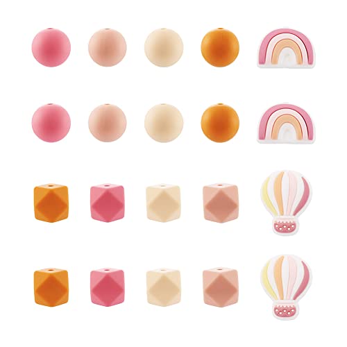 Cheriswelry Regenbogen-Heißluftballon-Silikonperlen-Set – flache Rückseite, achteckige und runde Formen – DIY-Schmuckherstellung, 50 Stück Cheriswelry Regenbogen-Heißluftballon-Silikonperlen-Set – flache Rückseite, achteckige und runde Formen – DIY-Schmuckherstellung, 50 Stück von Cheriswelry