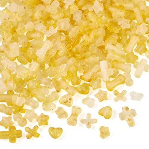 Cheriswelry 6 Stile, matte Acrylperlen, 140 g, blickdicht, Goldfolie, Kreuz, Stern, Herzform, Endkappen, Abstandshalter, Perlen-Charm-Set für Schmuckherstellung, Armband, Sommerparty, Dekoration, Gelb Cheriswelry 6 Stile, matte Acrylperlen, 140 g, blickdicht, Goldfolie, Kreuz, Stern, Herzform, Endkappen, Abstandshalter, Perlen-Charm-Set für Schmuckherstellung, Armband, Sommerparty, Dekoration, Gelb von Cheriswelry