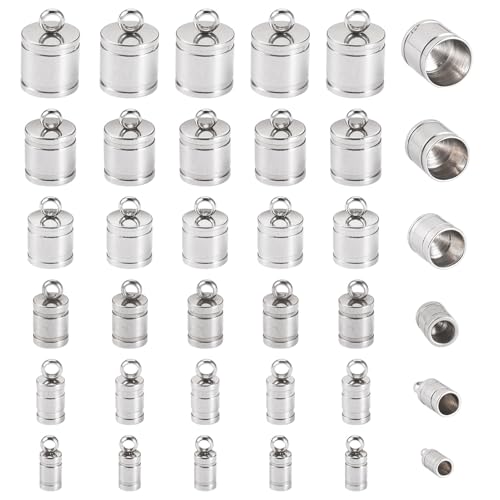 Cheriswelry 60 Stück Edelstahl-Kordelenden 2 mm, 3 mm, 6 mm, 7 mm, 8 mm Innendurchmesser, Leder-Endkappen, Rohrabschlusskappen, Kordelenden für Bastelarbeiten, Armbänder, Schmuckherstellung Cheriswelry 60 Stück Edelstahl-Kordelenden 2 mm, 3 mm, 6 mm, 7 mm, 8 mm Innendurchmesser, Leder-Endkappen, Rohrabschlusskappen, Kordelenden für Bastelarbeiten, Armbänder, Schmuckherstellung von Cheriswelry