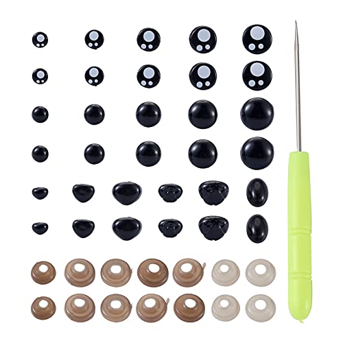 Cheriswelry 653 schwarze Kunststoff-Puppenaugen und -nasen, zum Basteln, Stoff-Häkelspielzeug, Augen, Nasen mit Unterlegscheiben, Kunststoffgriff für DIY-Puppe, Plüschtiere, Stofftiere Cheriswelry 653 schwarze Kunststoff-Puppenaugen und -nasen, zum Basteln, Stoff-Häkelspielzeug, Augen, Nasen mit Unterlegscheiben, Kunststoffgriff für DIY-Puppe, Plüschtiere, Stofftiere von Cheriswelry