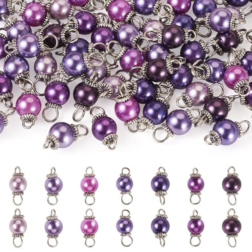 Cheriswelry 70 runde Glasperlen-Charms, Perlglanz-Anhänger, Verbindungsglieder mit Doppelloch, 14 mm, für DIY-Frauen, Ohrringe, Armbänder, Halsketten, Choker, Sommer, Schmuckherstellung, Handwerk Cheriswelry 70 runde Glasperlen-Charms, Perlglanz-Anhänger, Verbindungsglieder mit Doppelloch, 14 mm, für DIY-Frauen, Ohrringe, Armbänder, Halsketten, Choker, Sommer, Schmuckherstellung, Handwerk von Cheriswelry