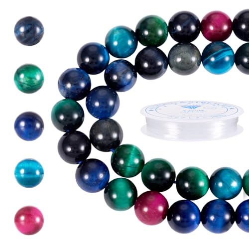 Cheriswelry 8 mm rotes Tigeraugen-Perlen-Set mit Faden, natürlicher Kristall, glänzend, runde Kugel, lose Abstandshalter-Perle für selbstgemachte Schmuckherstellung, Armband, Bastelbedarf Cheriswelry 8 mm rotes Tigeraugen-Perlen-Set mit Faden, natürlicher Kristall, glänzend, runde Kugel, lose Abstandshalter-Perle für selbstgemachte Schmuckherstellung, Armband, Bastelbedarf von Cheriswelry