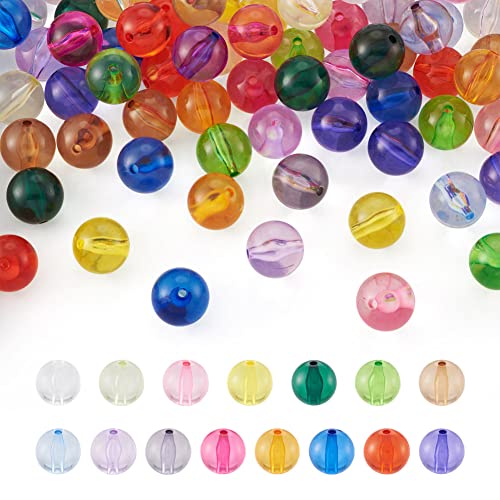 Cheriswelry 90 Stück 20 mm transparente Acrylperlen bunte Süßigkeiten runde Perlen großes Loch lose Perlen für Armbänder Herstellung von Halsketten Schmuckherstellung Loch: 3 mm von Cheriswelry