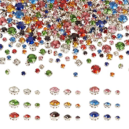 Cheriswelry 918 Stück flache runde Strasssteine zum Aufnähen mit silbernen Krappenfassungen, flache Rückseite, Glas-Edelsteine für Kleid, Kleidung, Schuhe, Taschen, Dekoration Cheriswelry 918 Stück flache runde Strasssteine zum Aufnähen mit silbernen Krappenfassungen, flache Rückseite, Glas-Edelsteine für Kleid, Kleidung, Schuhe, Taschen, Dekoration von Cheriswelry