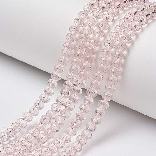 Cheriswelry 920 Stück Rondelle transparente Glasperlen Stränge facettiert Briolette winzig klein 6 x 5 mm Kristallglas Abstandshalter rosa für Schmuck Basteln Loch: 1 mm Cheriswelry 920 Stück Rondelle transparente Glasperlen Stränge facettiert Briolette winzig klein 6 x 5 mm Kristallglas Abstandshalter rosa für Schmuck Basteln Loch: 1 mm von Cheriswelry