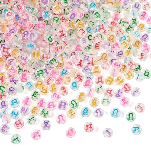 Cheriswelry AEIOU Acrylperlen, 7 mm, flache runde Scheibe, Münze, Initialbuchstaben, Vokale, Alphabet, Abstandshalter für Sommer, DIY, Schmuckherstellung, Freundschaftsarmband, 500 Stück, mehrfarbig Cheriswelry AEIOU Acrylperlen, 7 mm, flache runde Scheibe, Münze, Initialbuchstaben, Vokale, Alphabet, Abstandshalter für Sommer, DIY, Schmuckherstellung, Freundschaftsarmband, 500 Stück, mehrfarbig von Cheriswelry