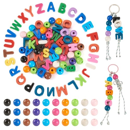 Cheriswelry Acrylperlen-Set zur Herstellung von Armbändern, Buchstabe A-Z, undurchsichtig, rund, lose Abstandshalter, Regenbogenperlen mit Polyesterschnur, 15–18 mm, für selbstgemachte Halsketten Cheriswelry Acrylperlen-Set zur Herstellung von Armbändern, Buchstabe A-Z, undurchsichtig, rund, lose Abstandshalter, Regenbogenperlen mit Polyesterschnur, 15–18 mm, für selbstgemachte Halsketten von Cheriswelry