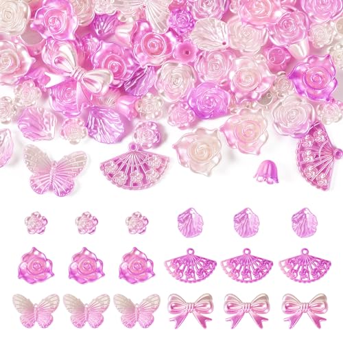 Cheriswelry Acrylperlen mit Rosen- und Schmetterlings-Motiv, gemischte Formen, undurchsichtige Acrylperlen, Pastellperlen, niedliche lose Kunststoffperlen für Armbänder, Schmuckherstellung, Basteln, Cheriswelry Acrylperlen mit Rosen- und Schmetterlings-Motiv, gemischte Formen, undurchsichtige Acrylperlen, Pastellperlen, niedliche lose Kunststoffperlen für Armbänder, Schmuckherstellung, Basteln, von Cheriswelry