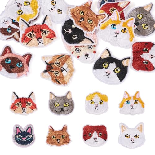 Cheriswelry Aufnäher zum Aufbügeln für Kleidung, Cartoon, Tier, niedliches Kätzchen, bestickt, 31,5–43 mm, für Kleider, Hüte, Rucksäcke, Jacken, Jeans, DIY-Zubehör, 15 Stück Cheriswelry Aufnäher zum Aufbügeln für Kleidung, Cartoon, Tier, niedliches Kätzchen, bestickt, 31,5–43 mm, für Kleider, Hüte, Rucksäcke, Jacken, Jeans, DIY-Zubehör, 15 Stück von Cheriswelry