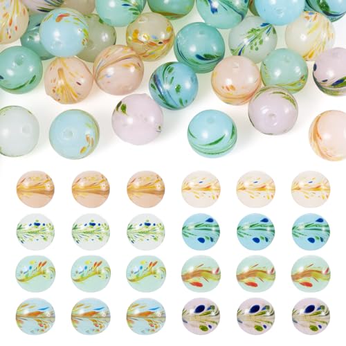 Cheriswelry Blaue Lampwork-Perlen mit Blumenmuster, 12 mm, bunt, zweifarbig, Glasperlen für Schmuckherstellung, Ohrringe, Armbänder, Halsketten, Bastelarbeiten, 40 Stück Cheriswelry Blaue Lampwork-Perlen mit Blumenmuster, 12 mm, bunt, zweifarbig, Glasperlen für Schmuckherstellung, Ohrringe, Armbänder, Halsketten, Bastelarbeiten, 40 Stück von Cheriswelry