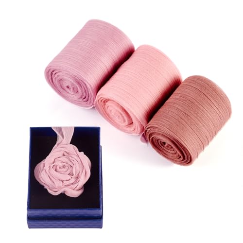 Cheriswelry Chiffonbänder mit breitem Rand, handgefertigt, weich, glatt, Seidenband, Stoff für Kleidung, Design, Geschenkverpackung, Hochzeitsstrauß, Heimdekoration, Basteln, 3 Farben, Rosa Cheriswelry Chiffonbänder mit breitem Rand, handgefertigt, weich, glatt, Seidenband, Stoff für Kleidung, Design, Geschenkverpackung, Hochzeitsstrauß, Heimdekoration, Basteln, 3 Farben, Rosa von Cheriswelry
