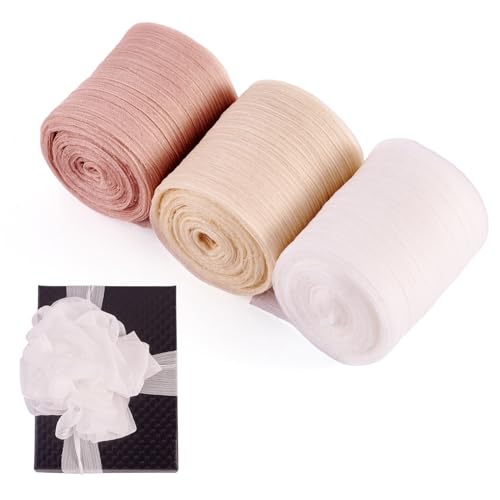 Cheriswelry Chiffonbänder mit breitem Rand, handgefertigt, weich, glatt, Seidenband, Stoff für Kleidung, Design, Geschenkverpackung, Hochzeitsstrauß, Heimdekoration, Basteln, 3 Farben, Weiß Cheriswelry Chiffonbänder mit breitem Rand, handgefertigt, weich, glatt, Seidenband, Stoff für Kleidung, Design, Geschenkverpackung, Hochzeitsstrauß, Heimdekoration, Basteln, 3 Farben, Weiß von Cheriswelry