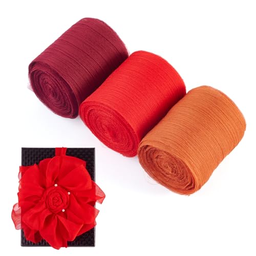 Cheriswelry Chiffonbänder mit breitem Rand, handgefertigt, weich, glatt, Seidenband, Stoff für Kleidung, Design, Geschenkverpackung, Hochzeitsstrauß, Heimdekoration, Basteln, Rot Cheriswelry Chiffonbänder mit breitem Rand, handgefertigt, weich, glatt, Seidenband, Stoff für Kleidung, Design, Geschenkverpackung, Hochzeitsstrauß, Heimdekoration, Basteln, Rot von Cheriswelry