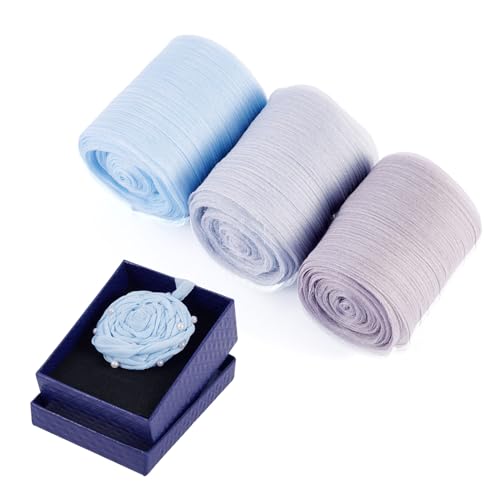 Cheriswelry Chiffonbänder mit breitem Rand, handgefertigt, weich, glatt, Seidenband, Stoff für Kleidung, Design, Kleidung, Hochzeit, Blumenstrauß, Heimdekoration, Basteln, 3 Farben, Blau Cheriswelry Chiffonbänder mit breitem Rand, handgefertigt, weich, glatt, Seidenband, Stoff für Kleidung, Design, Kleidung, Hochzeit, Blumenstrauß, Heimdekoration, Basteln, 3 Farben, Blau von Cheriswelry
