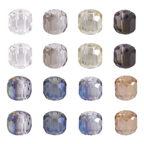 Cheriswelry Facettierte Glasperlen, galvanisiert, transparente Glasperlen, gemischte Farben, Abstandshalter für Schmuckherstellung, 40 Stück von Cheriswelry