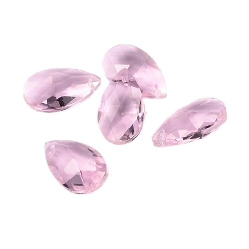 Cheriswelry Glasperlen in Tropfenform, facettiert, Wassertropfen, Kristall-Charm-Anhänger für Halskette, Armband, Schmuckherstellung, Perlrosa, 100 Stück von Cheriswelry