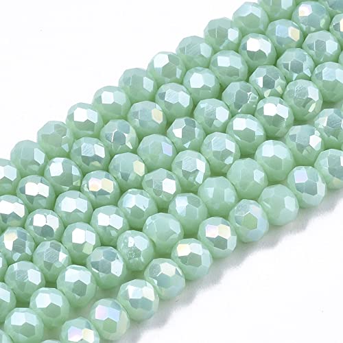 Cheriswelry Facettierte Rondelle-Glasperlen, 6 mm, AB-farbbeschichtet, Abakus-Abstandshalter für Schmuck, Armbänder, Halsketten, Dunkeltürkis, 10 Stränge Cheriswelry Facettierte Rondelle-Glasperlen, 6 mm, AB-farbbeschichtet, Abakus-Abstandshalter für Schmuck, Armbänder, Halsketten, Dunkeltürkis, 10 Stränge von Cheriswelry