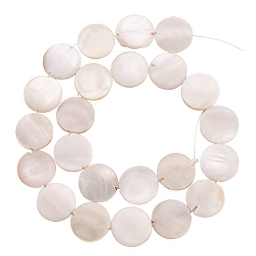 Cheriswelry Flache runde Muschelperlen, 14 mm, 27 - 29 Stück, 14 mm, natürliche Perlmutt, Muschel-Abstandshalter für Schmuckherstellung, Cremeweiß, ungefärbt Cheriswelry Flache runde Muschelperlen, 14 mm, 27 - 29 Stück, 14 mm, natürliche Perlmutt, Muschel-Abstandshalter für Schmuckherstellung, Cremeweiß, ungefärbt von Cheriswelry
