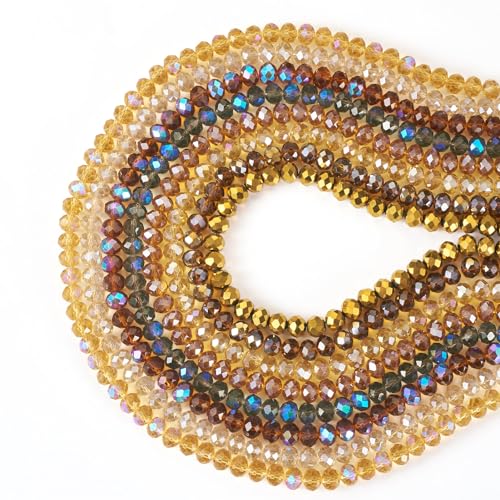 Cheriswelry Galvanisierte, transparente Glasperlen, Strang, 8 mm, facettierte Rondelle, Kristallglasperlen für Armbänder, Ohrringe, Halsketten, Schmuckherstellung, DIY, 544 Stück Cheriswelry Galvanisierte, transparente Glasperlen, Strang, 8 mm, facettierte Rondelle, Kristallglasperlen für Armbänder, Ohrringe, Halsketten, Schmuckherstellung, DIY, 544 Stück von Cheriswelry