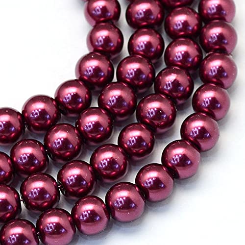 Cheriswelry Glasperlen, 8 mm, rund, Perlglanz, Abstandhalter, lackiert, Satin, glänzend, Glasperlen, Charms für Schmuck, Armbänder, Ohrringe, Weinrot, 200 Stück Cheriswelry Glasperlen, 8 mm, rund, Perlglanz, Abstandhalter, lackiert, Satin, glänzend, Glasperlen, Charms für Schmuck, Armbänder, Ohrringe, Weinrot, 200 Stück von Cheriswelry