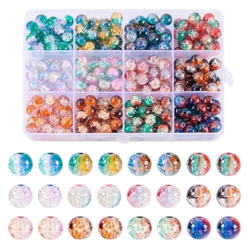 Cheriswelry Glasperlen, zweifarbig, 8 mm, transparent, Farbverlauf, transparent, lose Abstandshalter, für Schmuckherstellung, Halsketten, Armbänder, Bastelbedarf, 300 Stück Cheriswelry Glasperlen, zweifarbig, 8 mm, transparent, Farbverlauf, transparent, lose Abstandshalter, für Schmuckherstellung, Halsketten, Armbänder, Bastelbedarf, 300 Stück von Cheriswelry